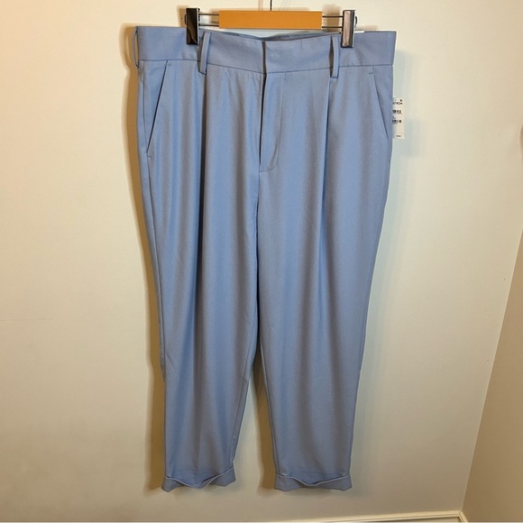 Open Edit | NWT Blue Eventide Pleated Cropped Trouser | Size 36W - Picture 4 of 14